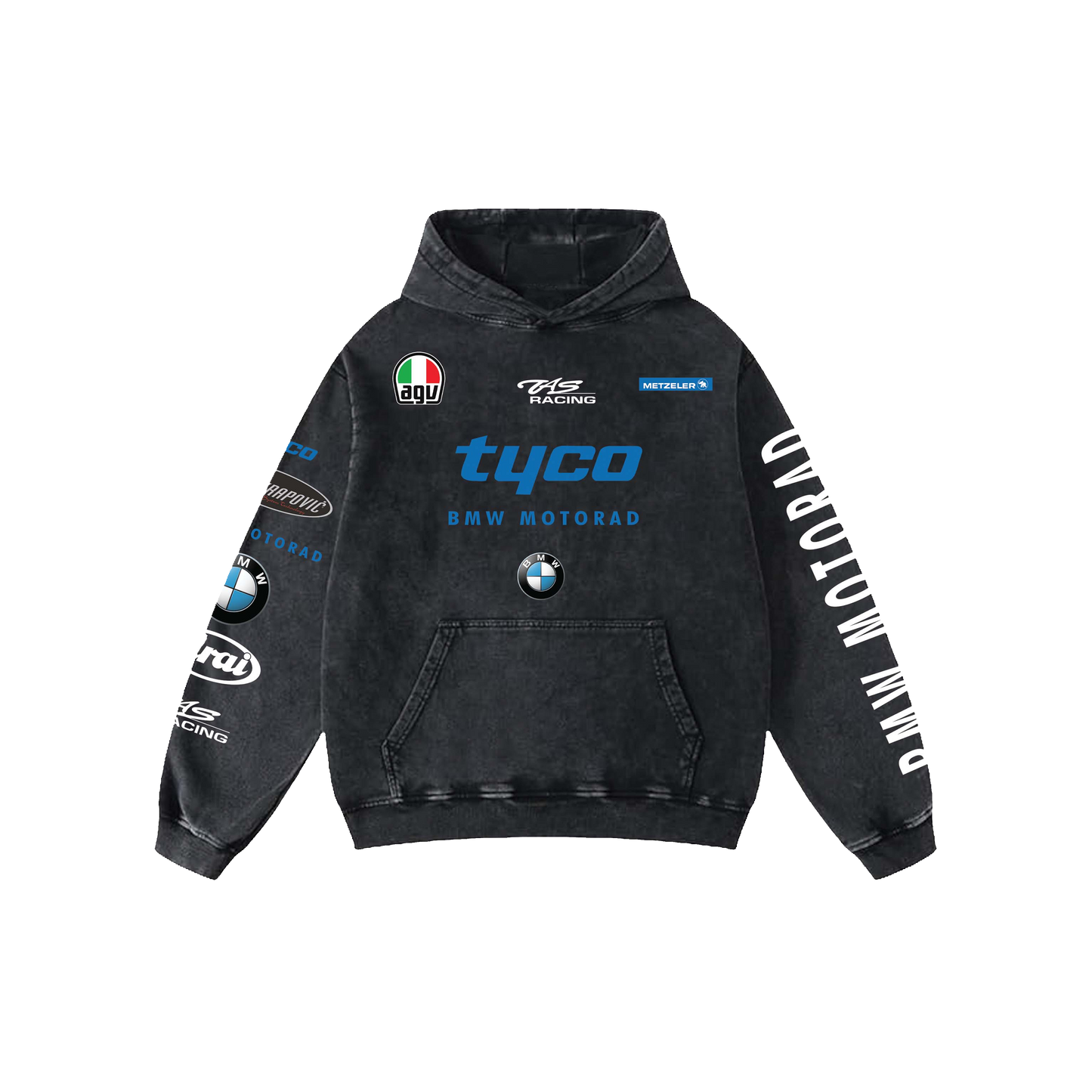 Bwm Acid Wash Oversized Hoodie