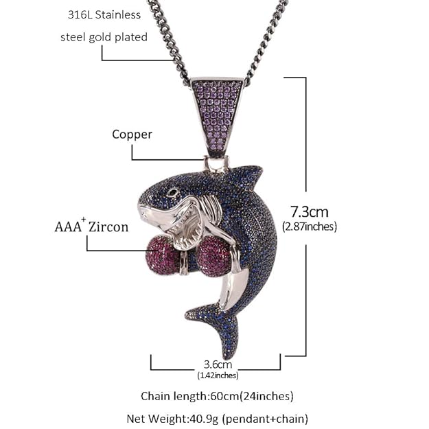 Shark Boxing Pendant Chain