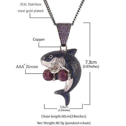 Shark Boxing Pendant Chain