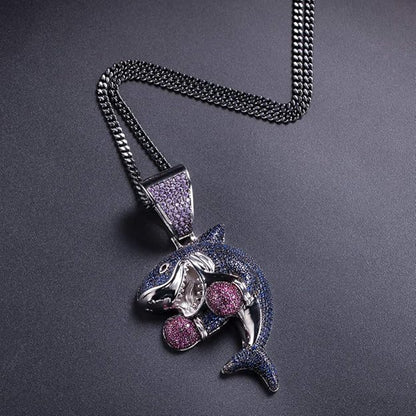 Shark Boxing Pendant Chain