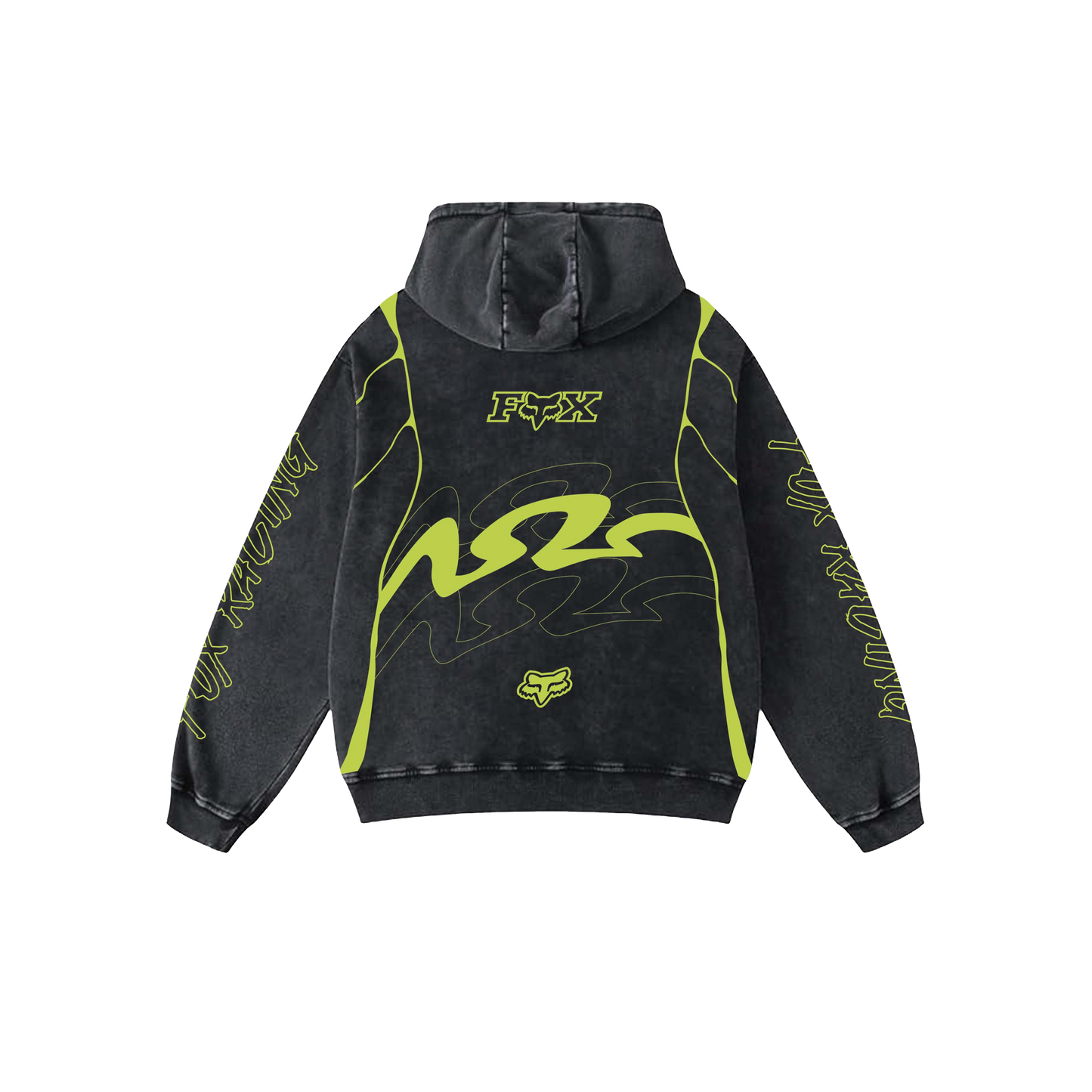 FOX ACID WASHED OVERSIZED HOODIE