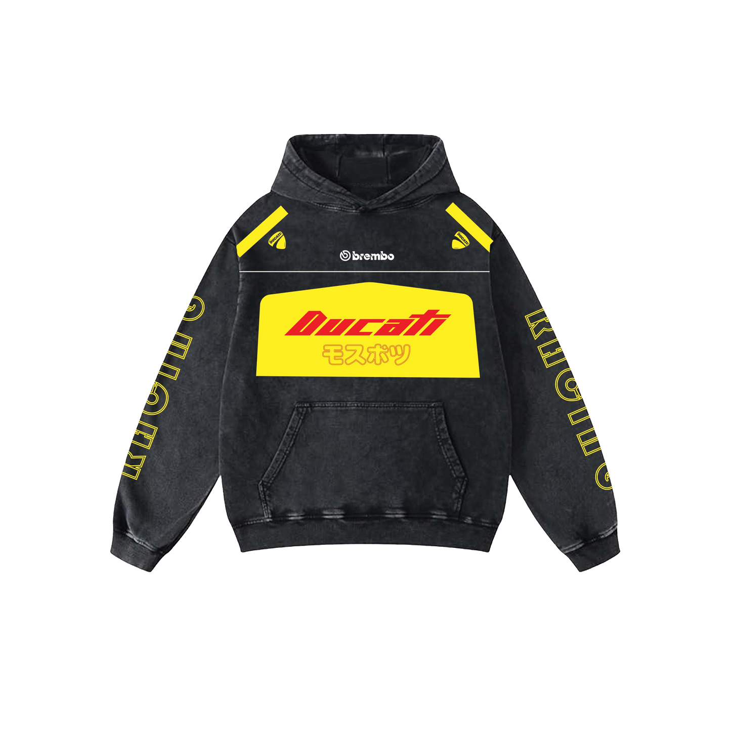 Ducati Acid Wash Oversized Hoodie
