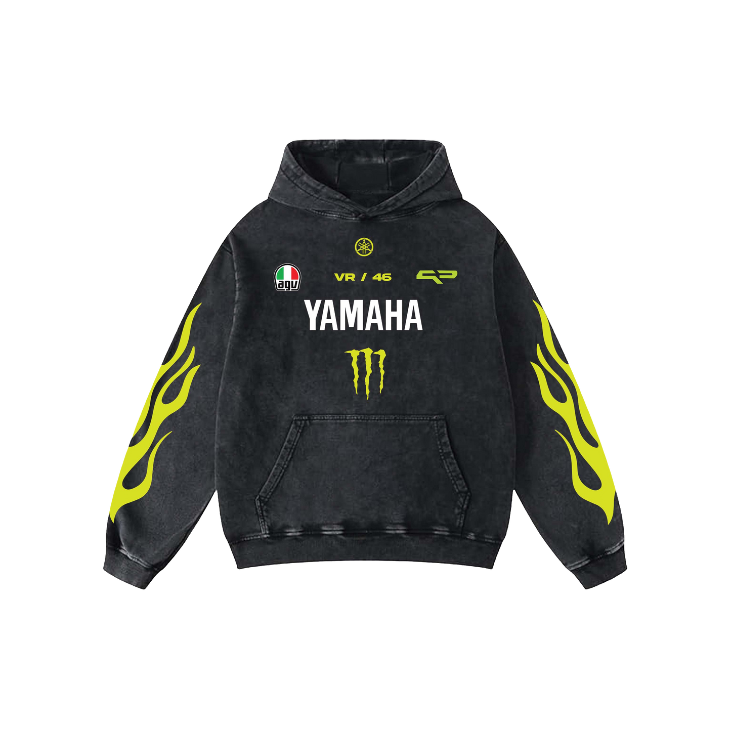 Yamaha Acid Wash Oversized Hoodie