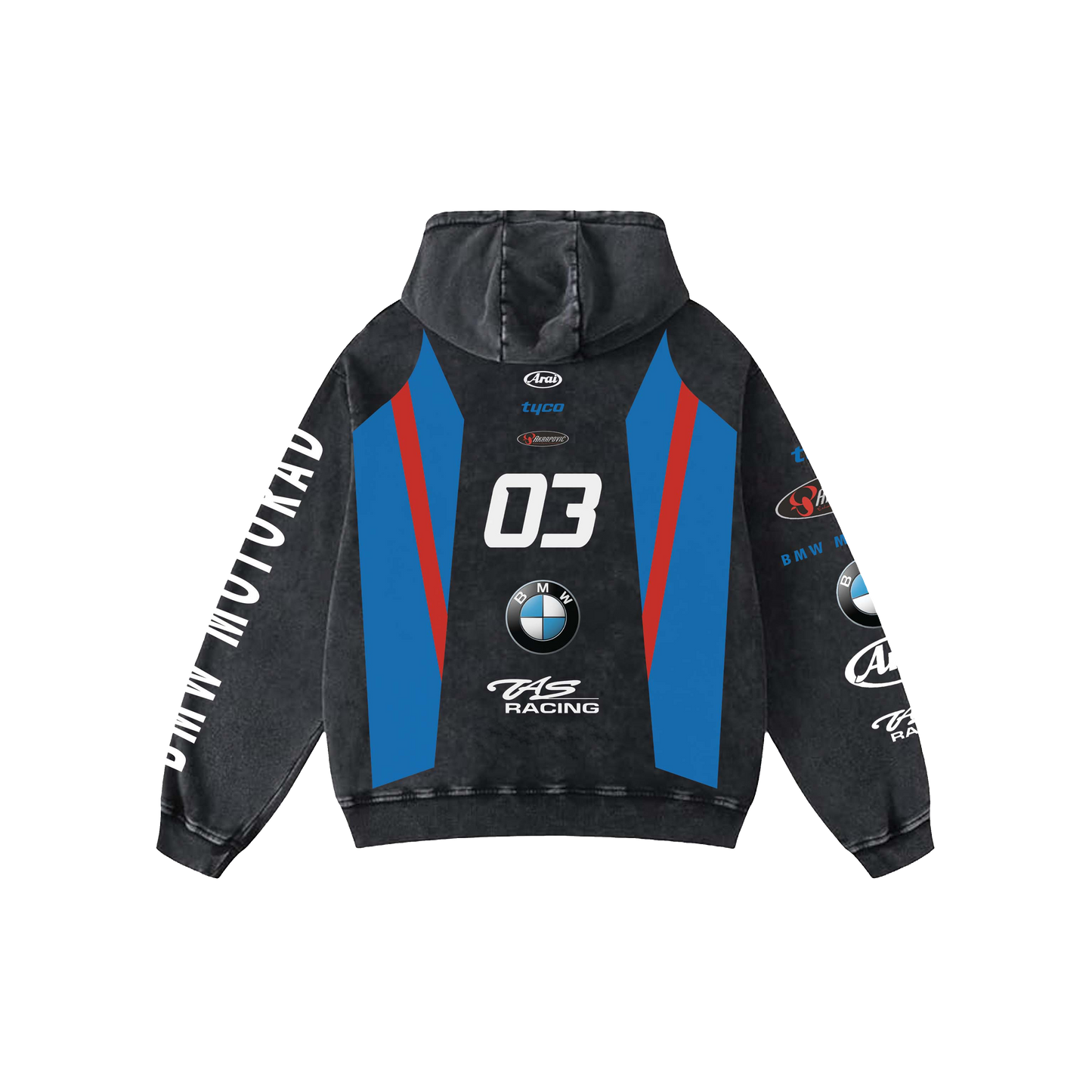 Bwm Acid Wash Oversized Hoodie