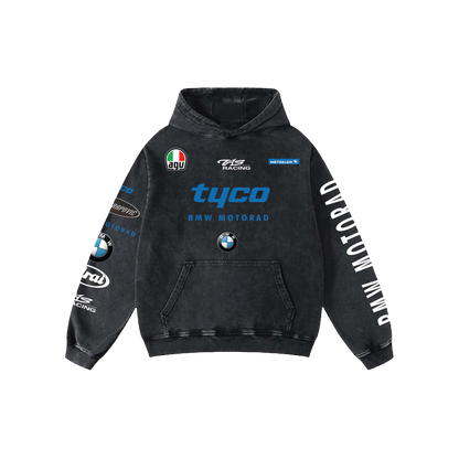 Bwm Acid Wash Oversized Hoodie