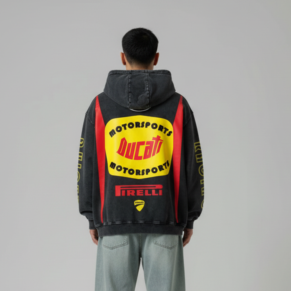 Ducati Acid Wash Oversized Hoodie