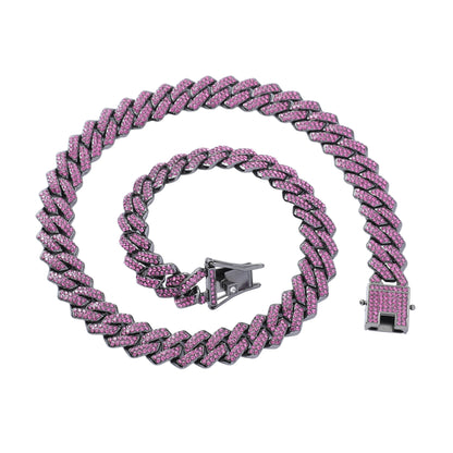 Magenta Shine Cuban Chain