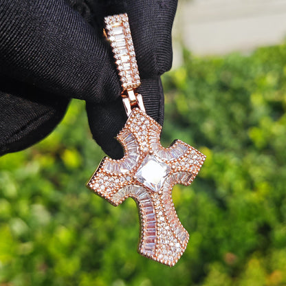 Heavenly Frost Cross Necklace