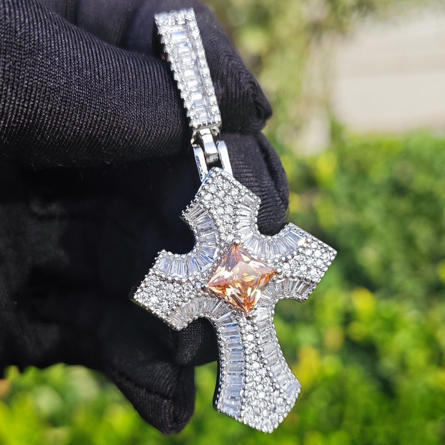 Heavenly Frost Cross Necklace