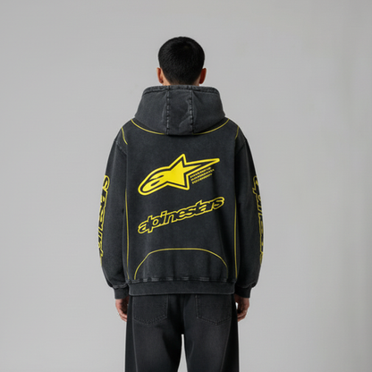 Alpinestar2 Acid Wash Oversized Hoodie