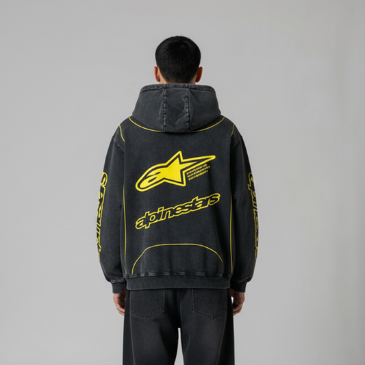Alpinestar2 Acid Wash Oversized Hoodie
