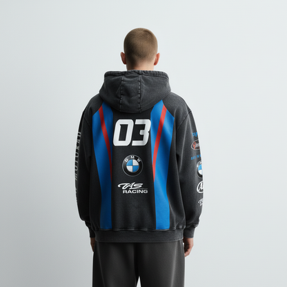 Bwm Acid Wash Oversized Hoodie