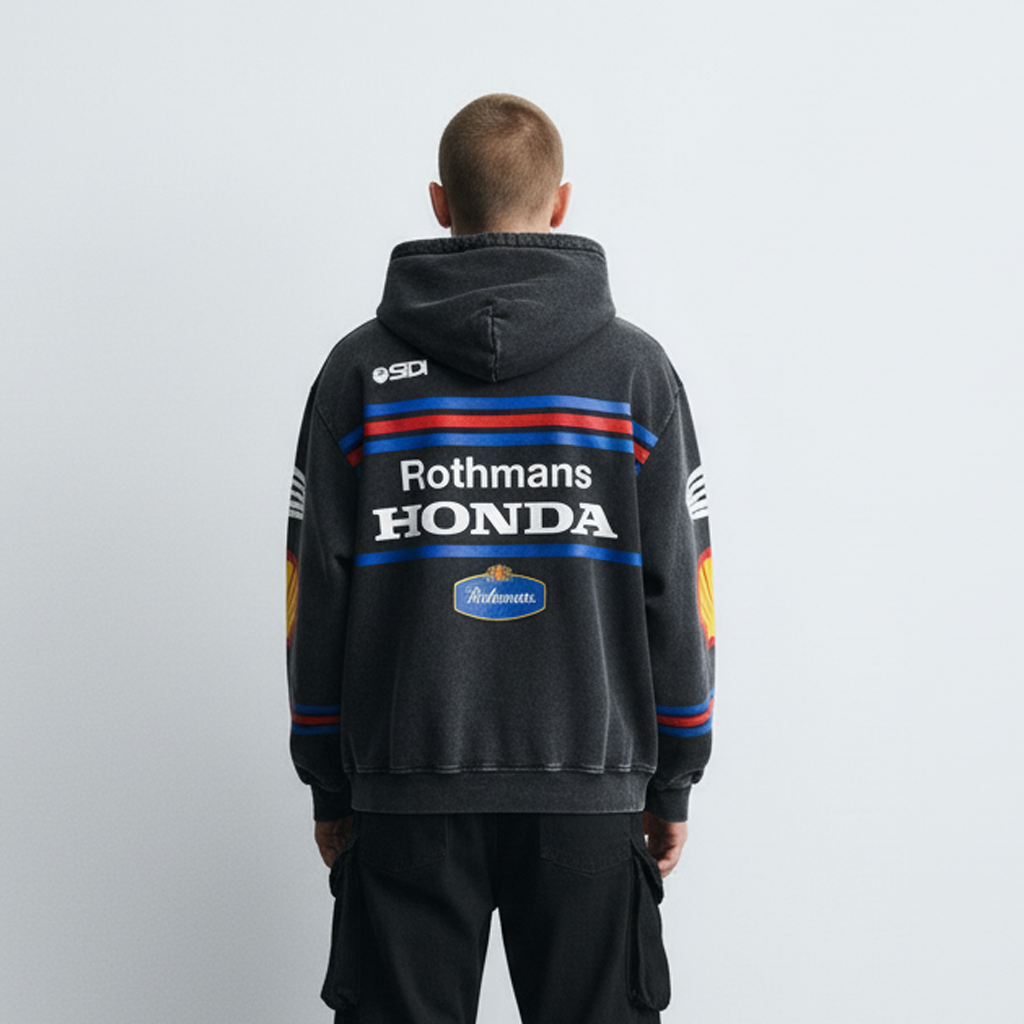 Honda Acid Wash Oversized Hoodie