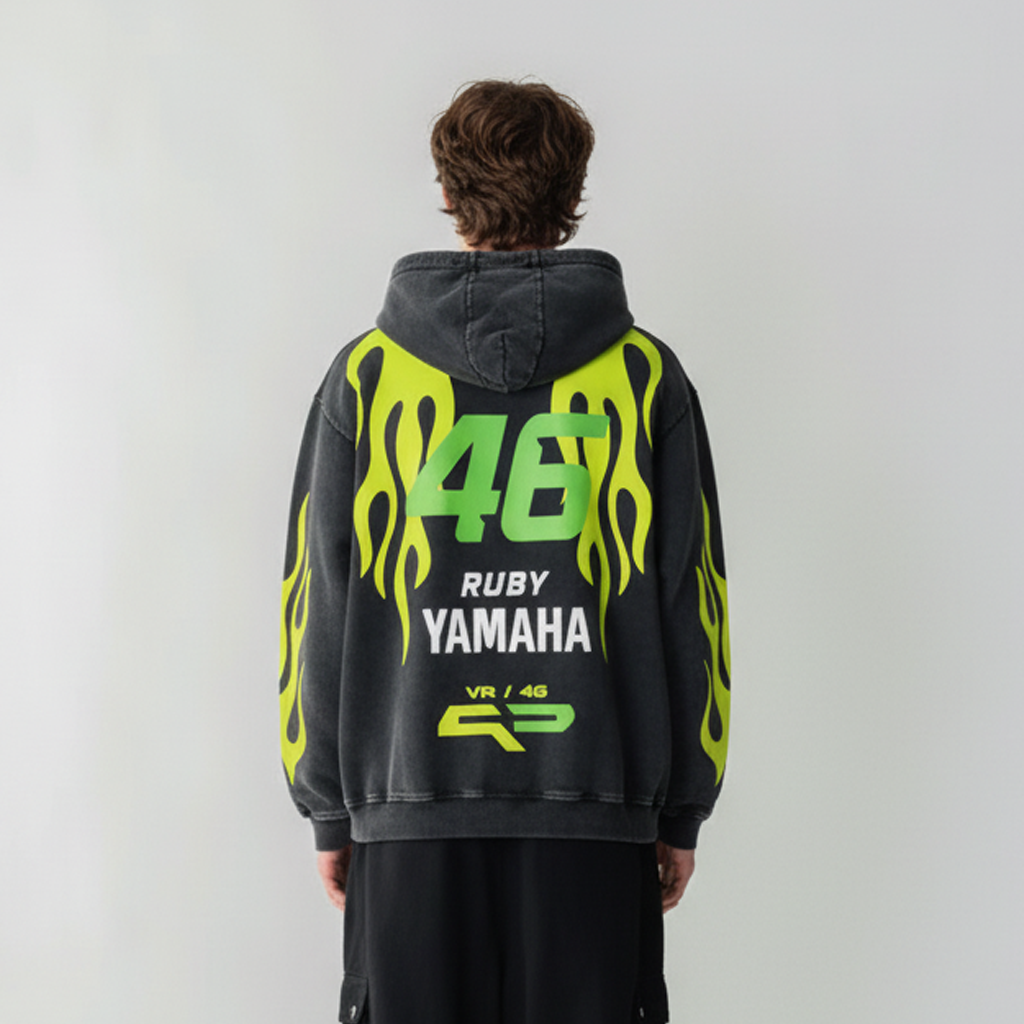 Yamaha Acid Wash Oversized Hoodie