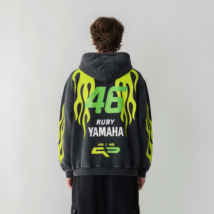 Yamaha Acid Wash Oversized Hoodie